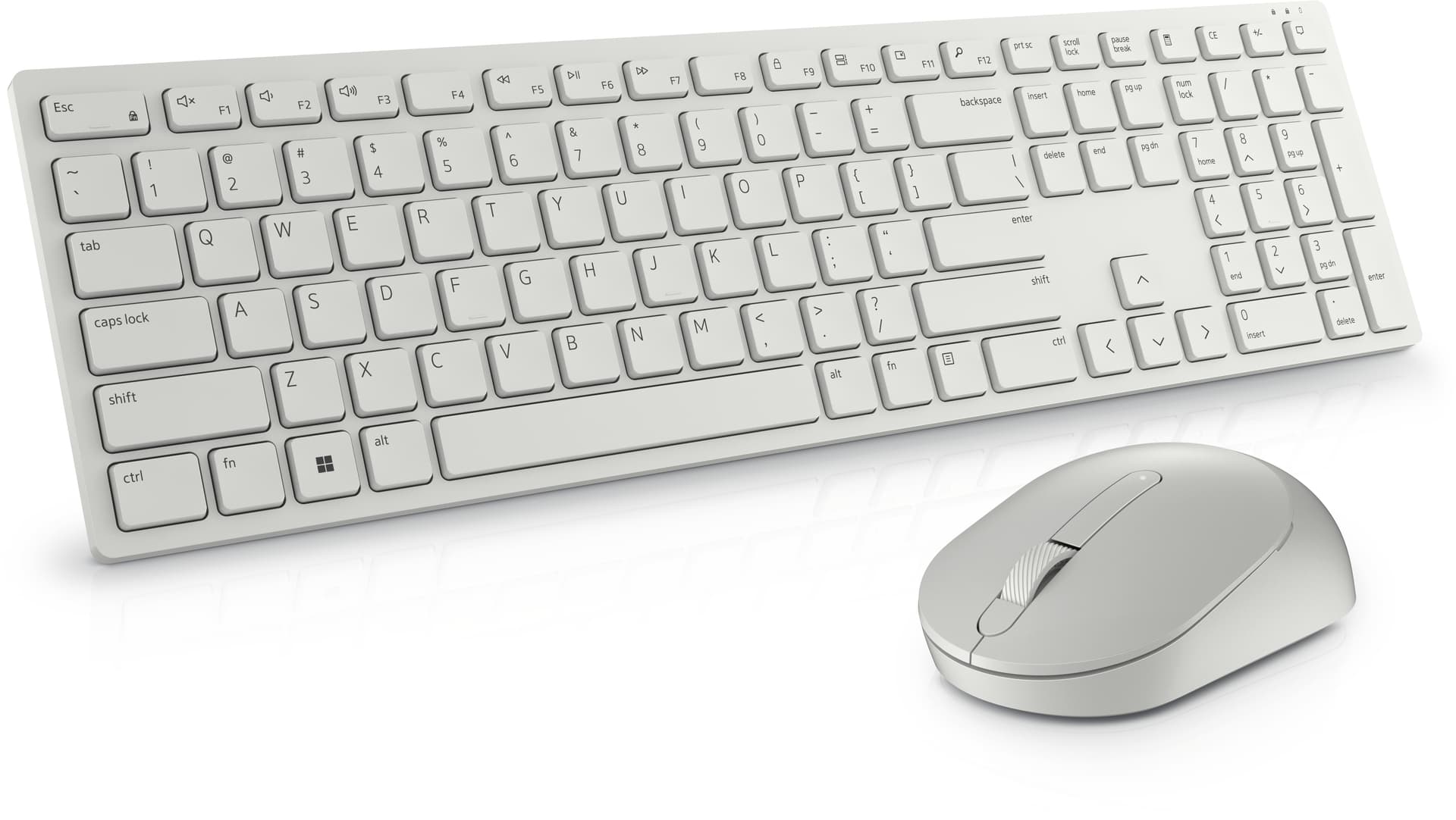 Dell Pro Keyboard and Mouse KM5221W - Conjunto de teclado e rato - sem fios - 2.4 GHz - QWERTY - Português - branco - com 3 years NBD Advance Exchange