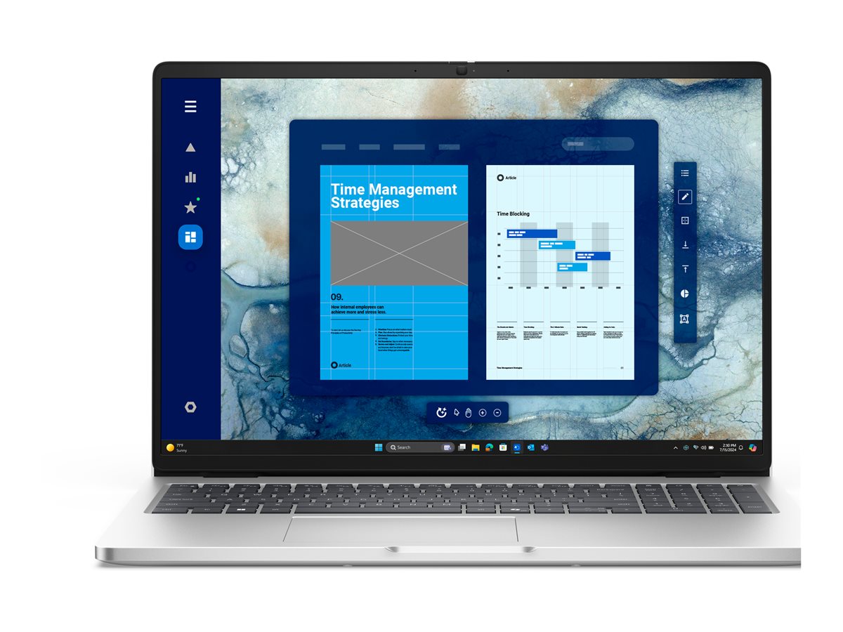Dell Pro 16 PC16250 AI PC 16" Core Ultra 7 255U 32GB 1TB FHD+ W11Pro c/Leitor de Digitais